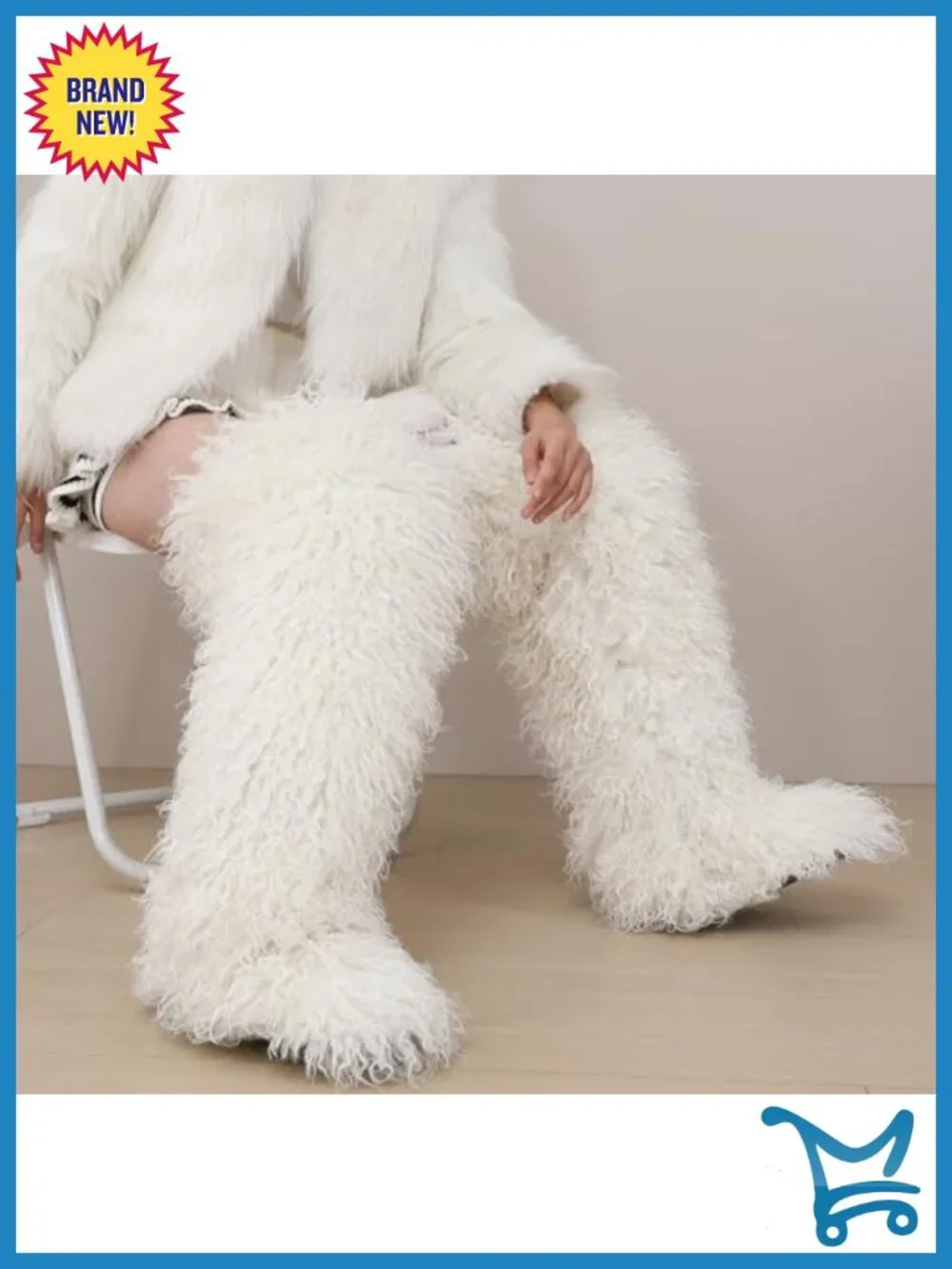 Faux Fur Over the Knee Boots 29-Inch Flat Thigh High Boots